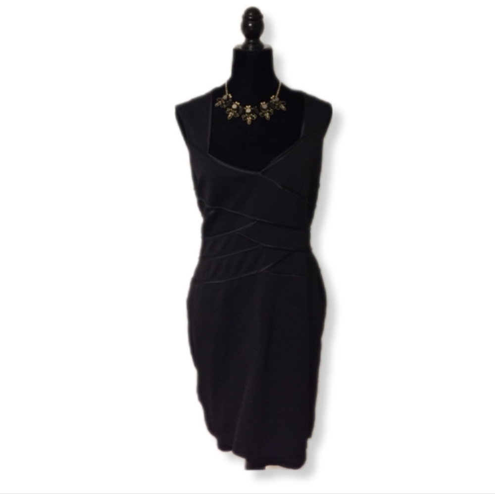 White House Black Market Black Ruched Sheath Dress
